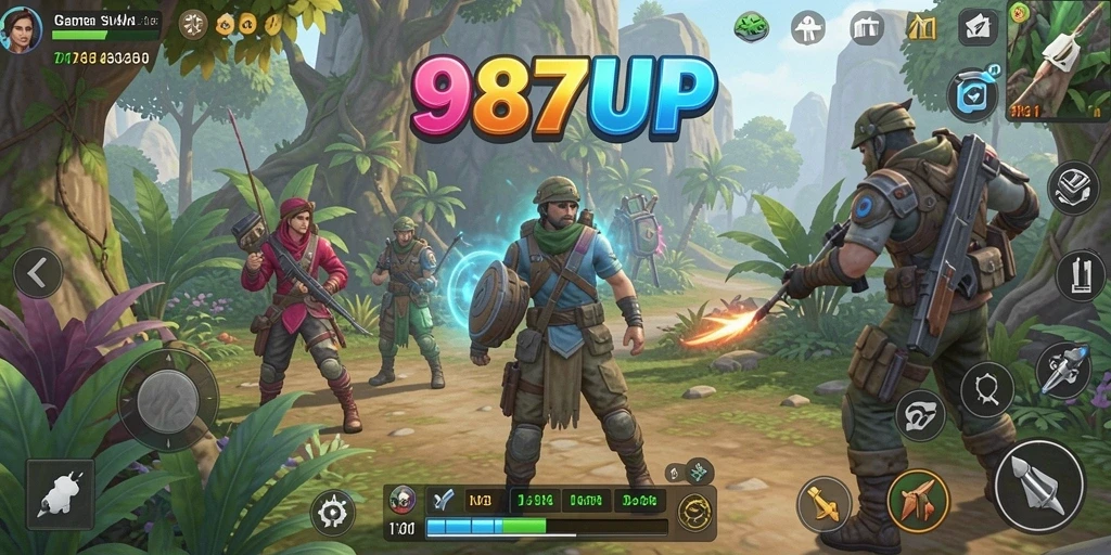 Screenshot gameplay 987UP menampilkan dunia simulasi yang interaktif.