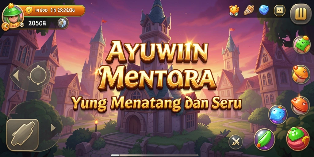 Tampilan gameplay AYUWIN yang menegangkan dalam pertahanan menara.
