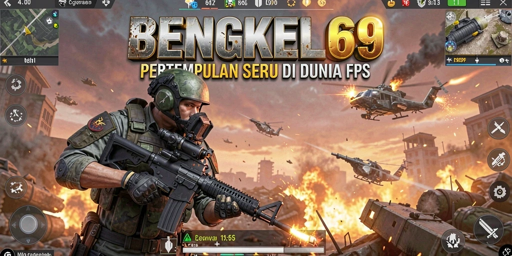 Screenshot menampilkan aksi pertempuran intens di BENGKEL69.