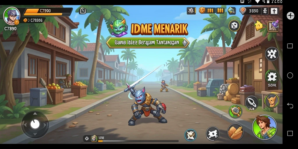 Tampilan gameplay C7890 yang menarik dengan beragam fitur Idle.