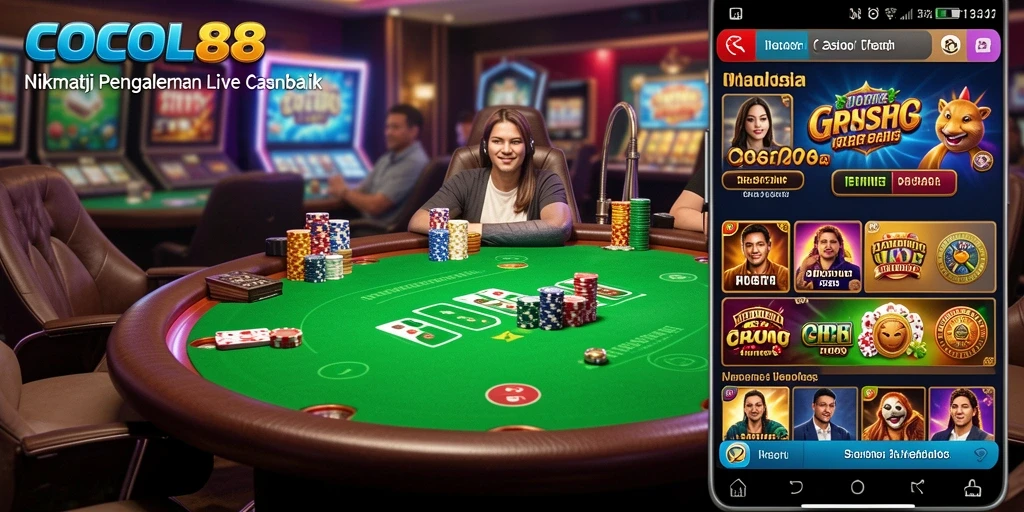 Tampilan gameplay COCOL88 dengan dealer profesional di Live Casino.
