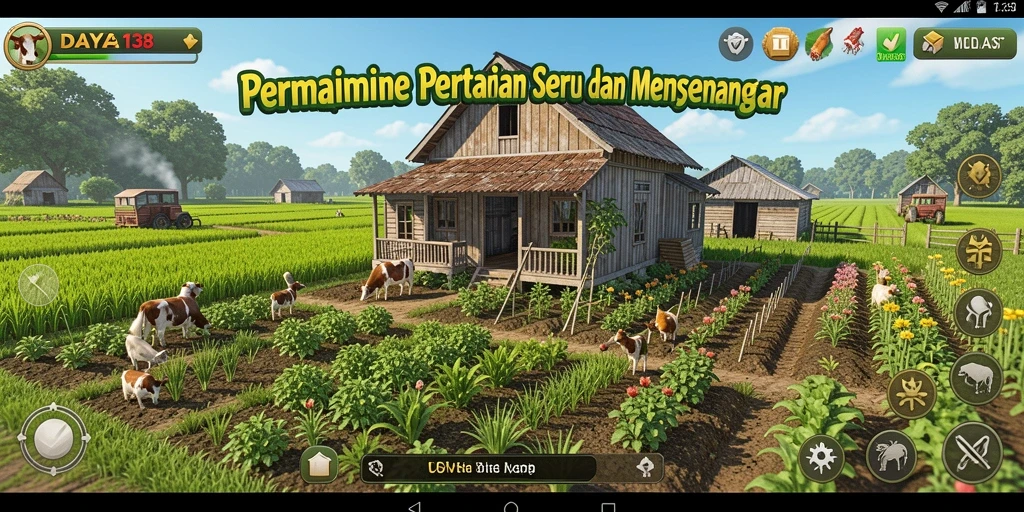 Screenshot DAYA138 menunjukkan keseruan gameplay pertanian yang interaktif.