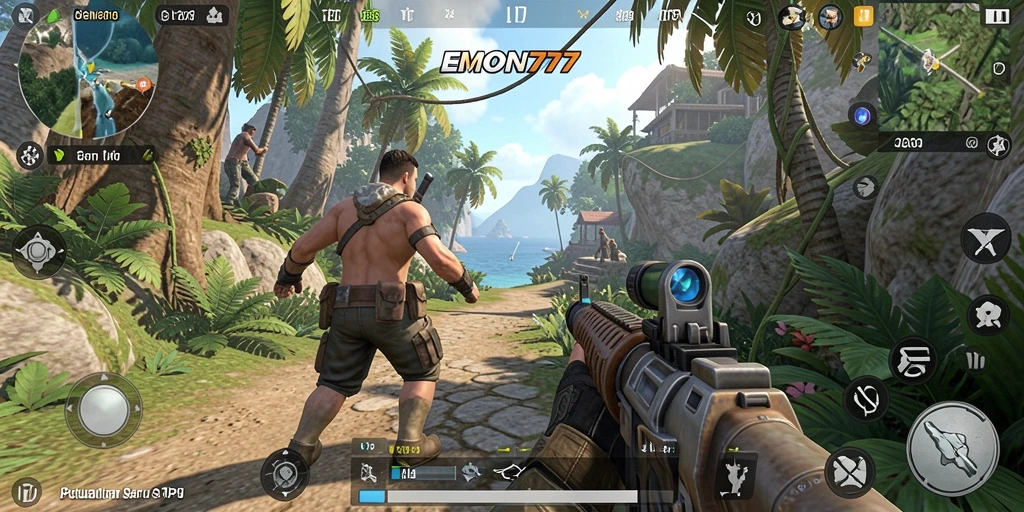Screenshot menampilkan aksi mendebarkan dalam gameplay TPS EMON777.
