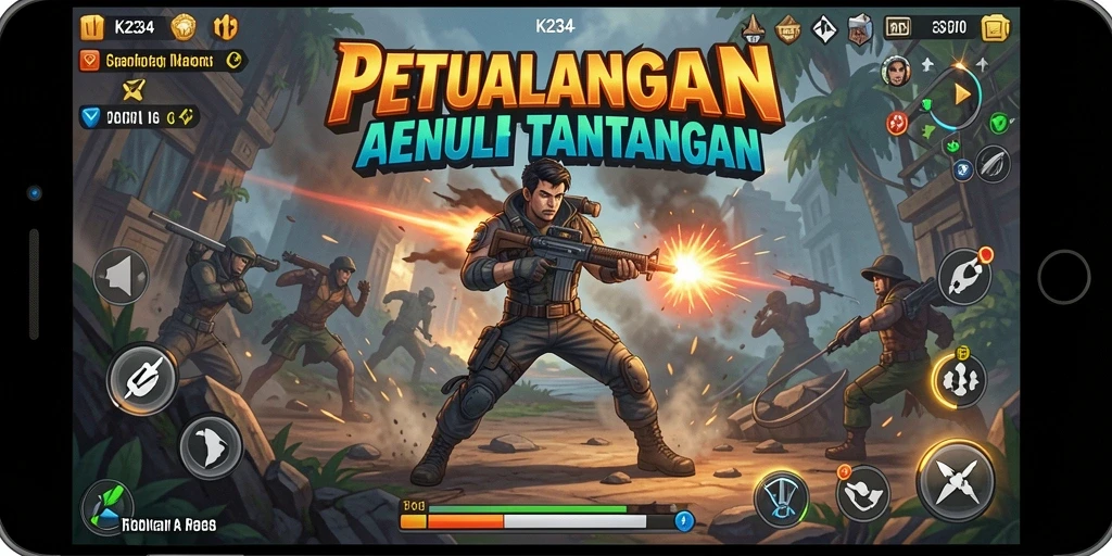 Gameplay K234 yang mendebarkan dengan aksi seru dan grafis keren.