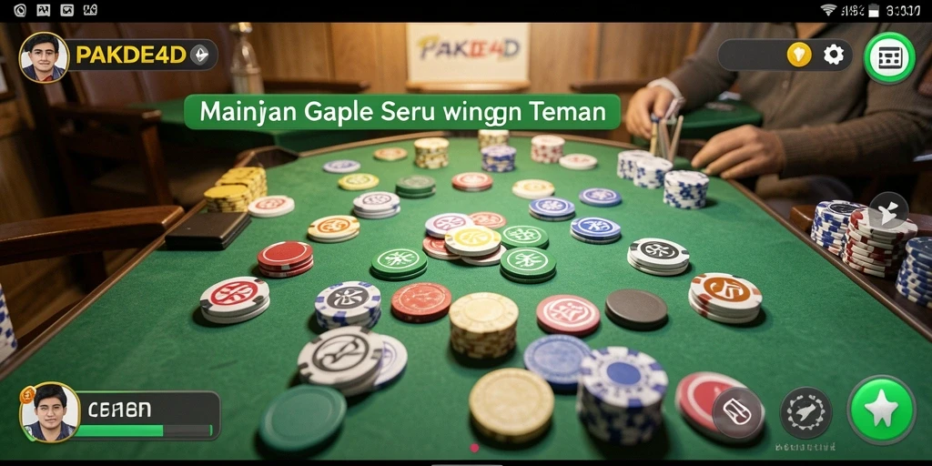 Screenshot PAKDE4D menampilkan gameplay Gaple yang menarik.