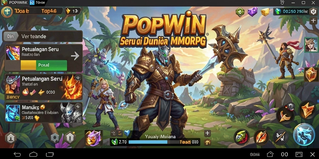 Tampilan gameplay menarik dari petualangan MMORPG di POPWIN.