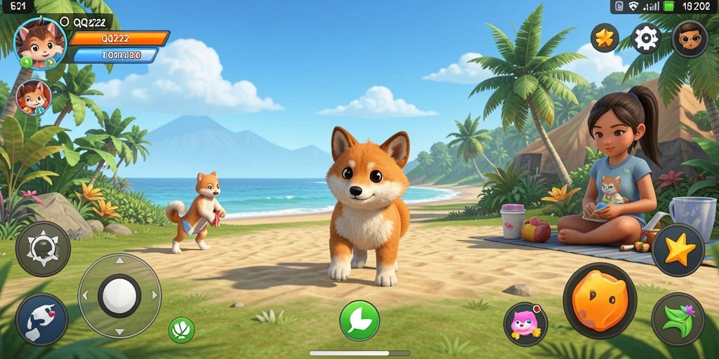 Tampilan gameplay QQ222 yang ceria dan interaktif.