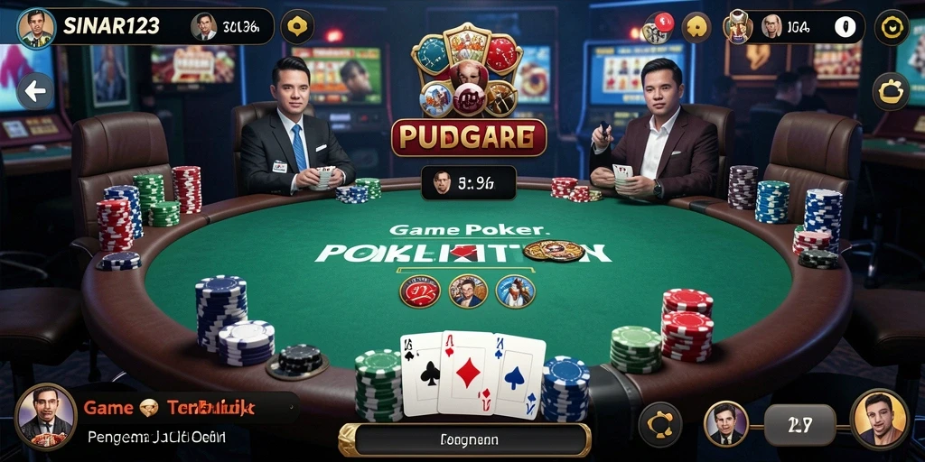 Screenshot gameplay Sinar123 menampilkan aksi seru permainan Poker.