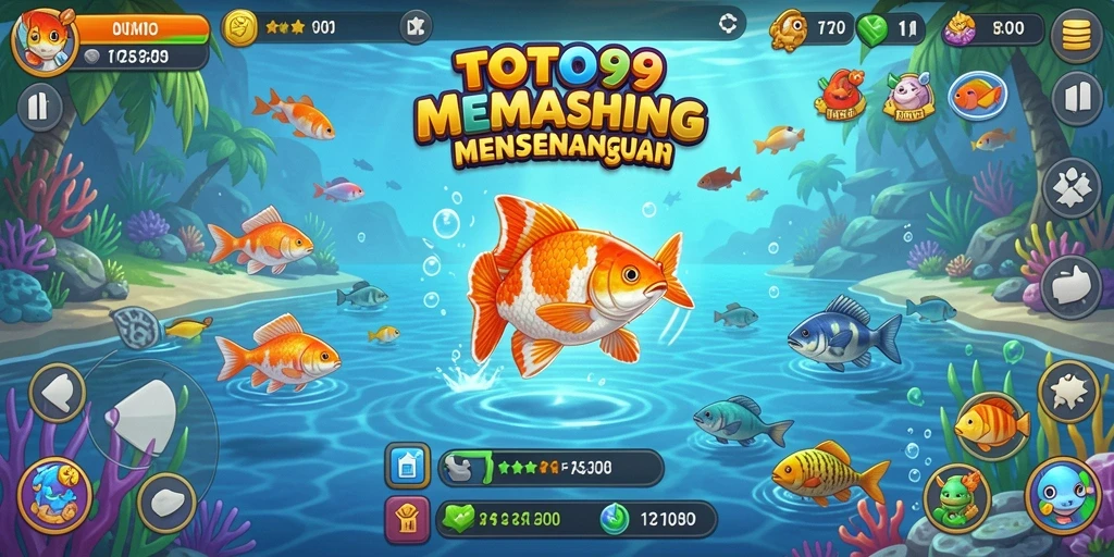 Tampilan permainan TOTO99 dengan aktivitas memancing yang seru.